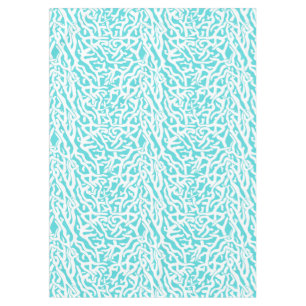 ビーチの珊瑚礁パターン航海ので白い青 テーブルクロス