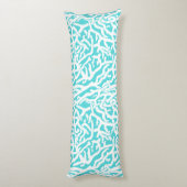 ビーチの珊瑚礁パターン航海ので白い青 ボディピロー (裏面 (縦))