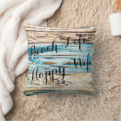 ビーチの生命幸せな妻の豊かな生活の板の装飾用クッション クッション (ブランケット)