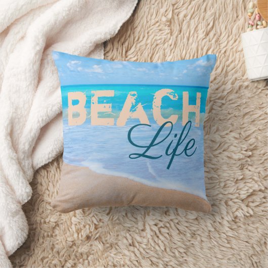 ビーチの生命海の水の海の島の楽園の写真 クッション (ブランケット)