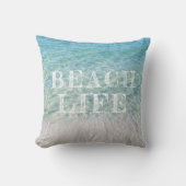 ビーチの生命熱帯砂浜の青緑 クッション (正面)