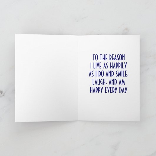 ビーチの男が記念日に愛を宣言 カード (内部)