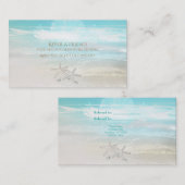 ビーチの白いヒトデエレガントの夏の友人を参照 紹介カード (正面/裏面)
