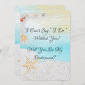 ビーチの白い砂が私の花嫁になる 招待状 (正面/裏面)