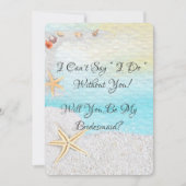 ビーチの白い砂が私の花嫁になる 招待状 (正面)