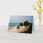 ビーチの眺めカード カード (黄色い花)