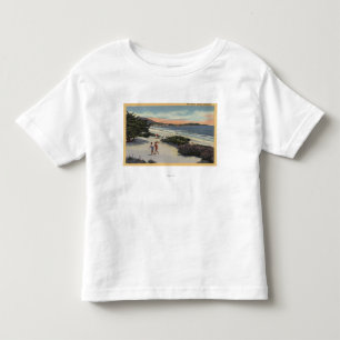 ビーチの眺め、Sunbathersの歩くこと トドラーTシャツ