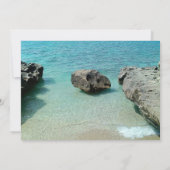 ビーチの石の結婚式招待状 招待状 (裏面)