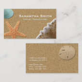 ビーチの砂および貝の名刺 名刺 (正面/裏面)