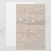 ビーチの砂のパイパーの芸術の文房具 便箋 (正面/裏面)