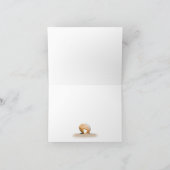 ビーチの砂の上にハートを置いた貝殻 サンキューカード (内部)