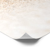 ビーチの砂の上にハートを置いた貝殻 ポスター (角)