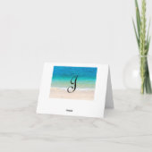 ビーチの砂の海の感謝はメッセージカード感謝していしています サンキューカード (裏面)