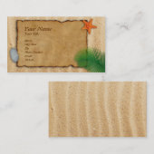 ビーチの砂の羊皮紙の名刺 名刺 (正面/裏面)