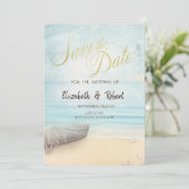 ビーチの砂の船と灯台　保存日付のお知らせ セーブザデート (スタンド正面)