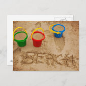 ビーチの砂の言葉 ポストカード (正面/裏面)