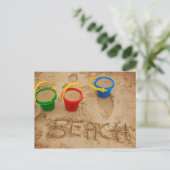 ビーチの砂の言葉 ポストカード (スタンド正面)