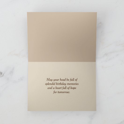 ビーチの砂の足跡 誕生日 カード (内部)