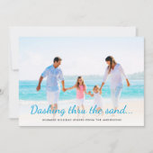 ビーチの砂を駆けるトロピカル・コーストスタイルの写真 シーズンカード (正面)