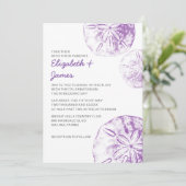 ビーチの砂ドルの結婚式招待状 招待状 (スタンド正面)