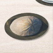 ビーチの砂ドル ラウンドペーパーコースター (アングル)