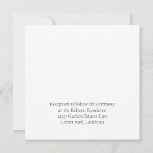 ビーチの砂丘ロマンス広場 ウェディング招待状 招待状 (裏面)