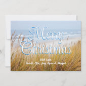 ビーチの砂丘 メリークリスマス フラットカード シーズンカード (正面)