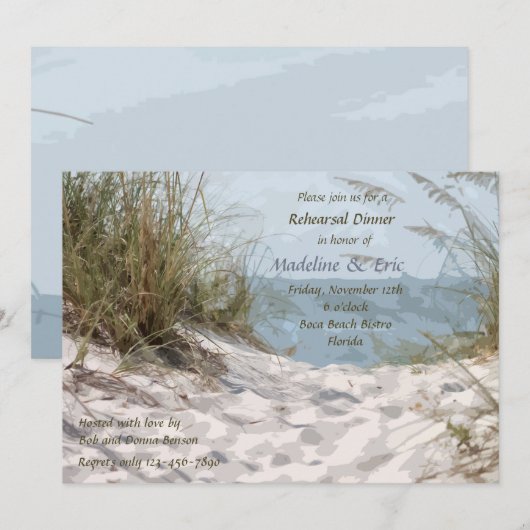ビーチの砂丘 招待状 (正面/裏面)