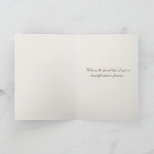ビーチの砂浜に置かれた結婚お祝い文房具 カード (内部)