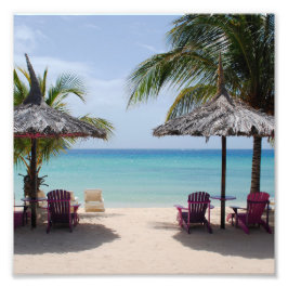 ビーチの砂 海のヤシの木 運命のバケーション 運命 フォトプリント           