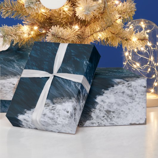 ビーチの空撮ビュー ラッピングペーパー (クリスマス)