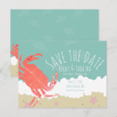 ビーチの節約日付 クラブ サンド 海の波 ポストカード (正面/裏面)