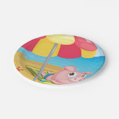 ビーチの紙皿のブタ ペーパープレート (アングル)