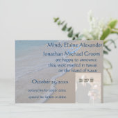 ビーチの結婚式の写真の発表の海 案内状 (スタンド正面)