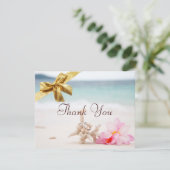 ビーチの結婚指輪はCard2感謝していしています サンキューカード (スタンド正面)