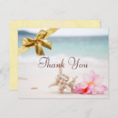 ビーチの結婚指輪はCard2感謝していしています サンキューカード (正面/裏面)