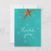 ビーチの結婚海の感謝してい魚の台本 サンキューカード (正面)
