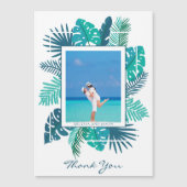 ビーチの結婚葉の写真ありがとうマグネットカード (正面)