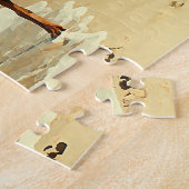 ビーチの絵画のイメージのドーベルマン犬 ジグソーパズル (側面)