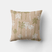ビーチの緑と白のヤシの木のパターン クッション (裏面)