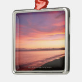ビーチの美しい日没 メタルオーナメント (左)