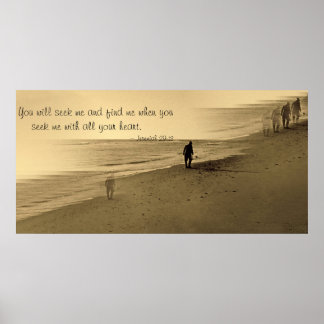 ビーチの老人 – 詩 ポスター