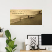 ビーチの老人 – 詩 ポスター (ホームオフィス)