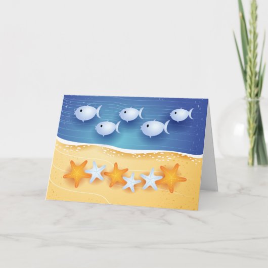 ビーチの背景、カード シーズンカード (正面)