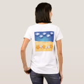 ビーチの背景、シャツ Tシャツ (裏面フル)
