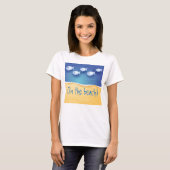 ビーチの背景、シャツ Tシャツ (正面フル)