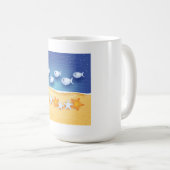 ビーチの背景、mag コーヒーマグカップ (正面右)