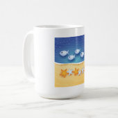 ビーチの背景、mag コーヒーマグカップ (正面左)