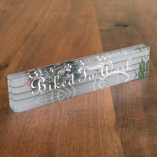 ビーチの自転車 デスクネームプレート (側面)