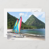 ビーチの航行のボートおよびウォーター・スポーツ装置 ポストカード (正面/裏面)